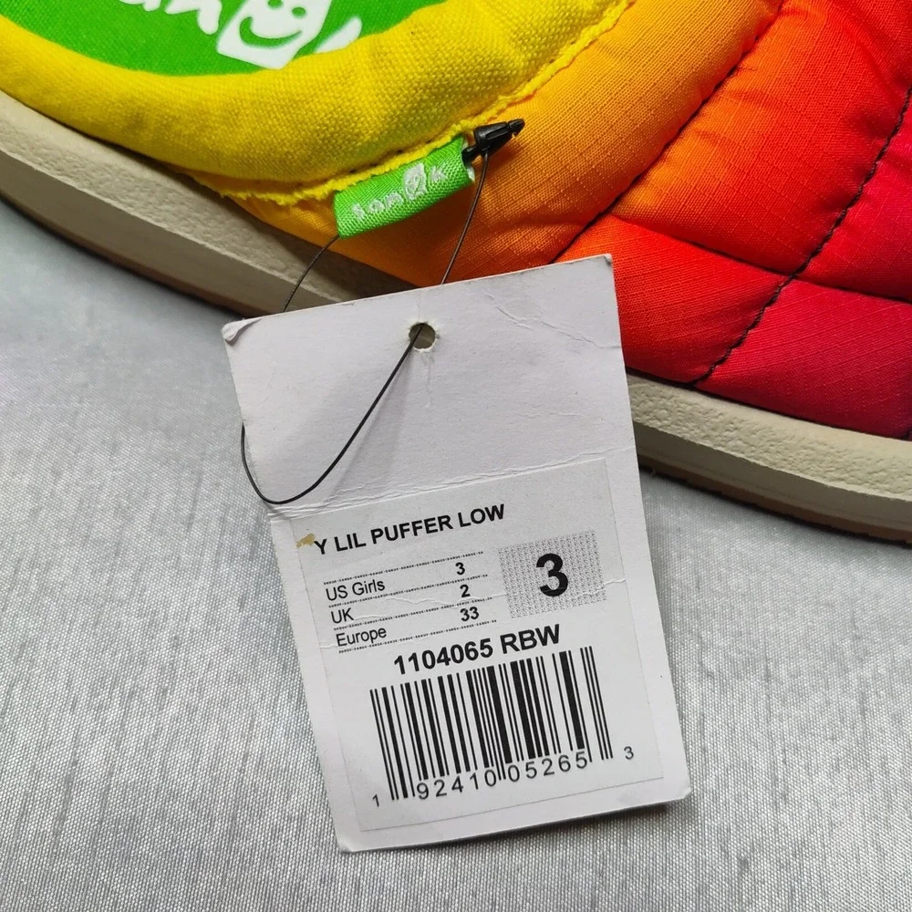 SANUK Girls Size 3 Lil Puffer Low Rainbow Mule Sandal Slippers‎ NEW